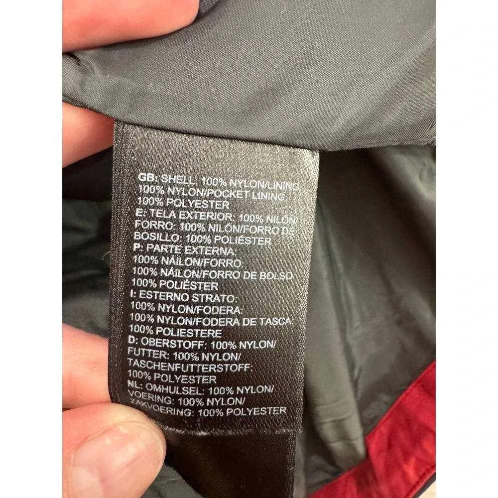 The North Face Men's hyvent red full zip hooded lined heavy coat large